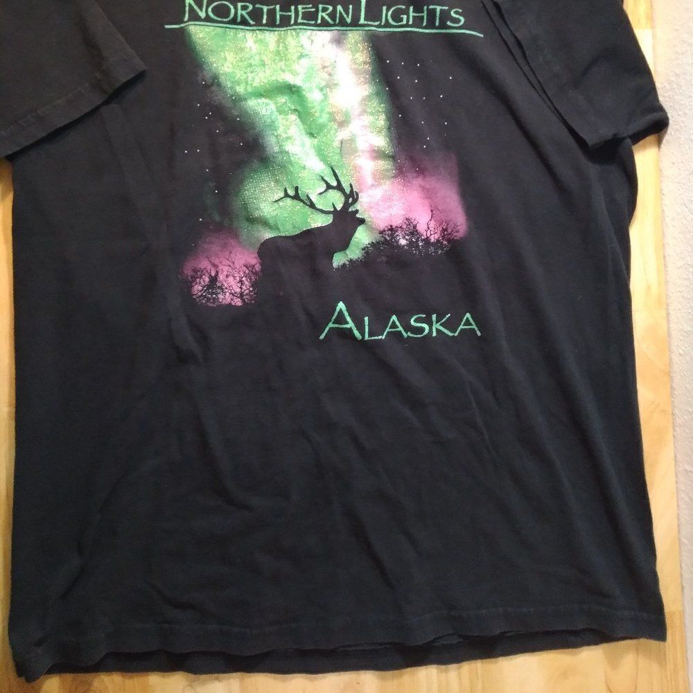 Vintage Northern Lights Alaska Deer Buck T-Shirt - Picture 3 of 8